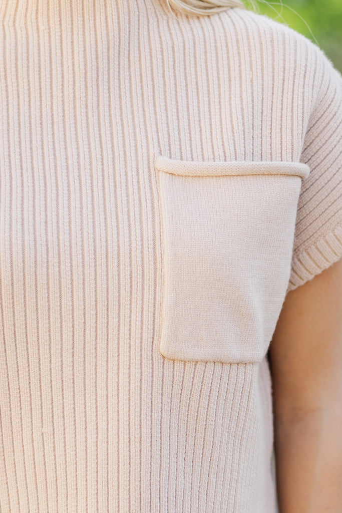 Open Your Mind Taupe Brown Short Sleeve Sweater – Shop the Mint