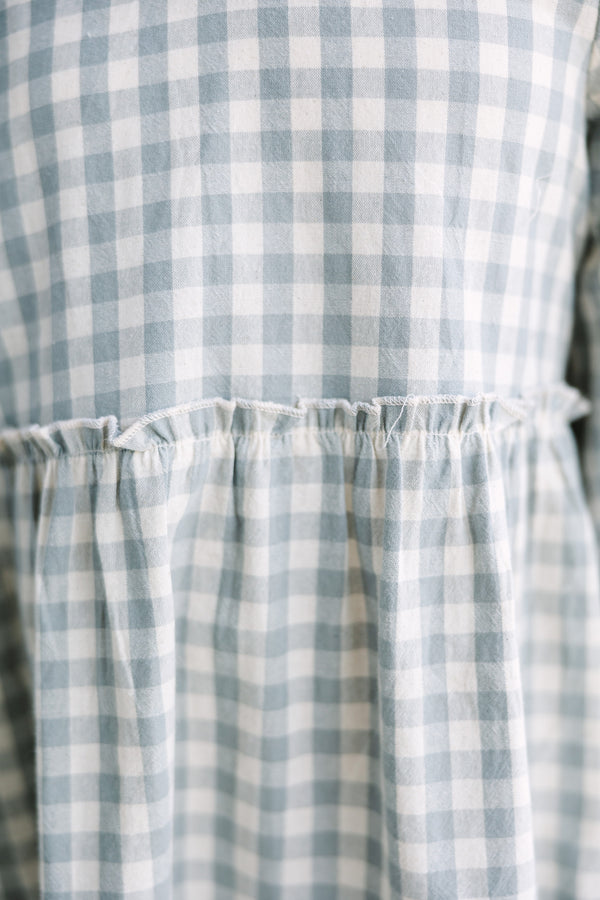 Girls: On This Day Gray Gingham Dress