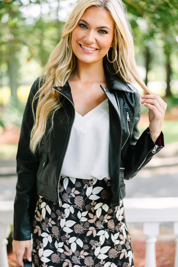Give One Reason Black Faux Leather Jacket