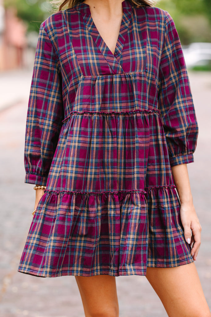 purple plaid dress One Way Plum Purple Plaid Dress – Shop the Mint