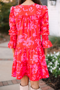 In Your Happy Place Red and Pink Floral Dress