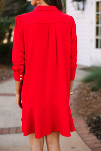 Share Your Story Red Shirt Dress