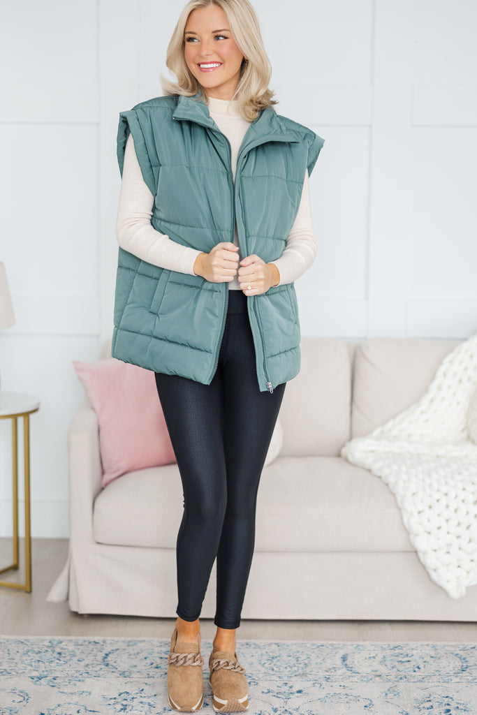 Make You Happy Army Green Quilted Vest – Shop the Mint