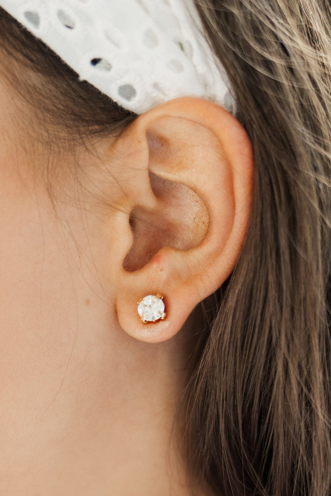 PammyJ Bullet Stud Earrings With Clear Crystal - Shotgun Shell Design