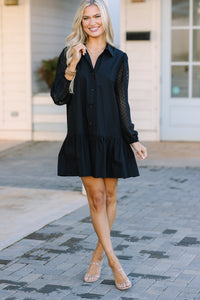 little black dress, swiss dot dress, boutique dresses