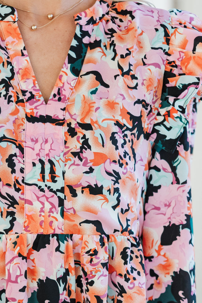 Hello Gorgeous Fuchsia Pink Floral Print Dress