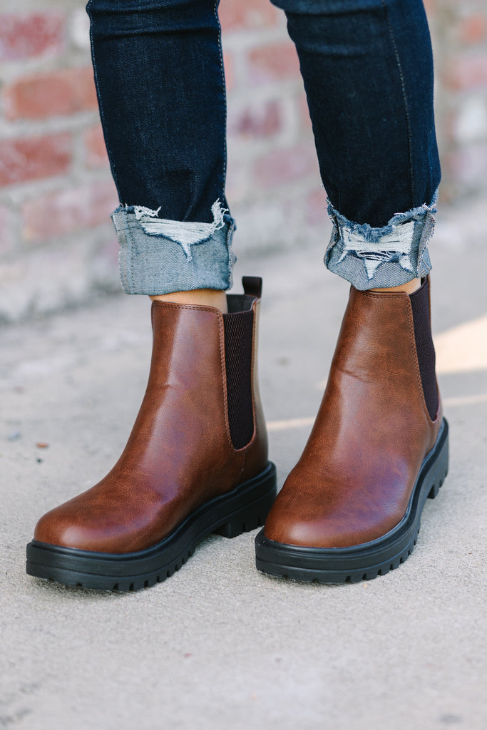 Remember You Well Cognac Booties â Shop the Mint