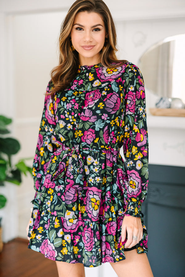Fate: Stick With It Black Floral Dress