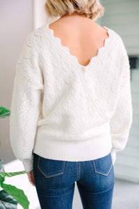 All For You Cream White Sweater