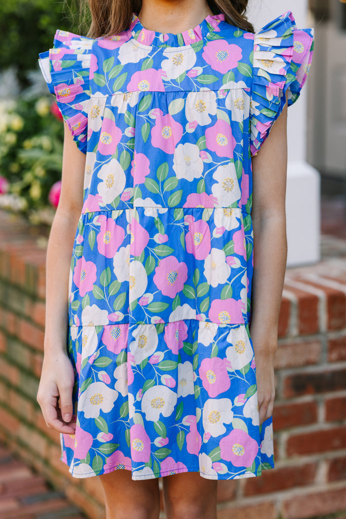 Girls Sweet Nature Blue Floral Babydoll Dress Shop the Mint