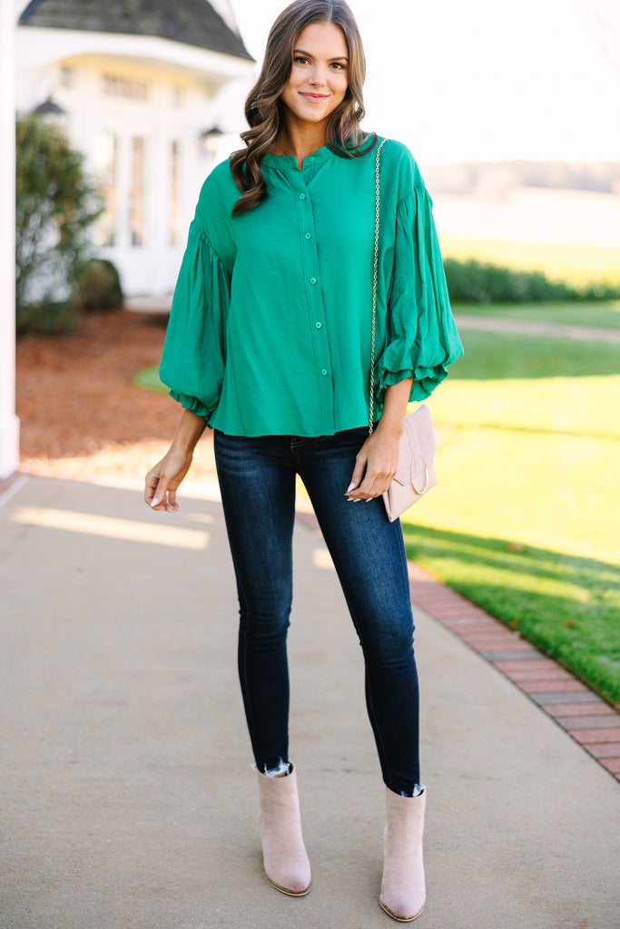 Emerald green cheap blouse outfit