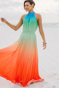 Front And Center Orange Ombre Maxi Dress