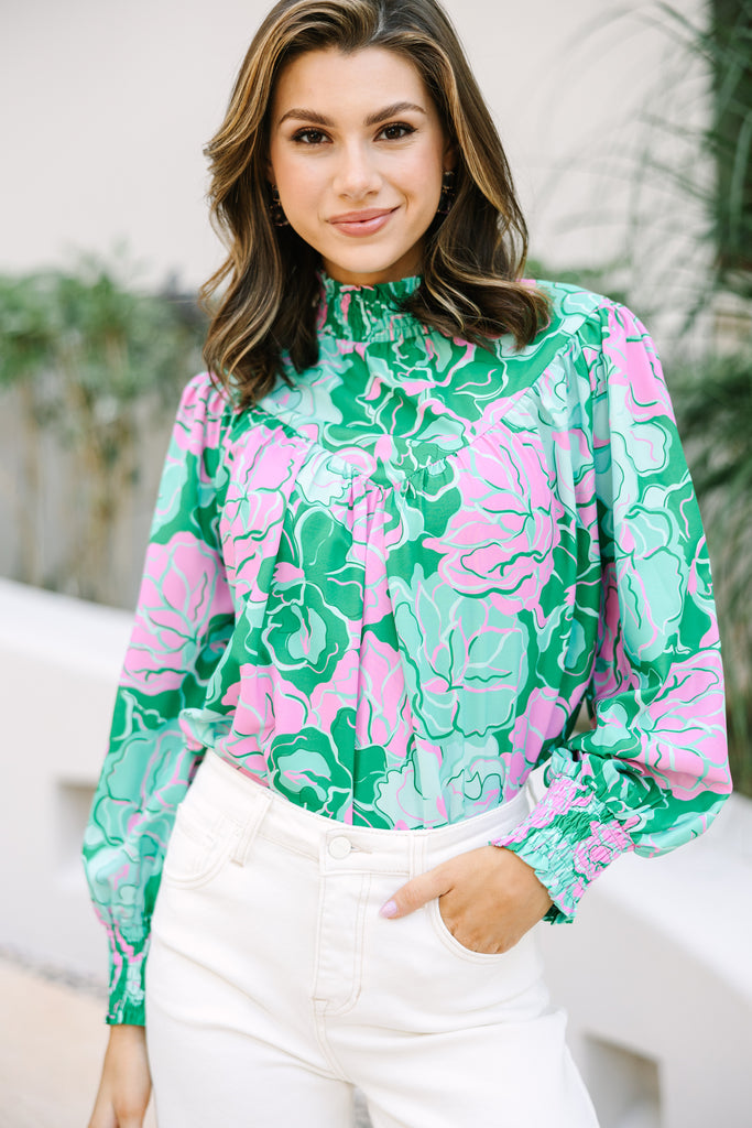 All In Green Floral Blouse – Shop the Mint - Main Image