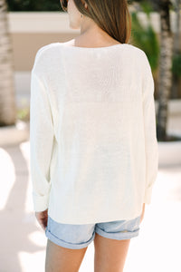 Sea Salt Sun White Graphic Sweater