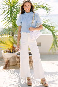 Stay Connected Light Blue Blouse