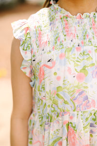 Girls: Out In The Sun Pink Flamingo Dress