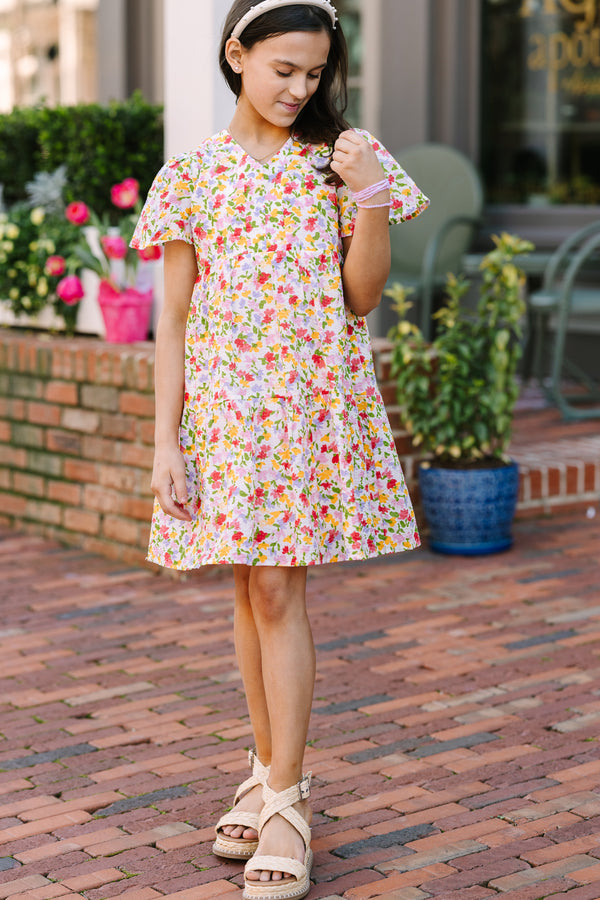 Girls: It's A Dream Yellow Ditsy Floral Dress