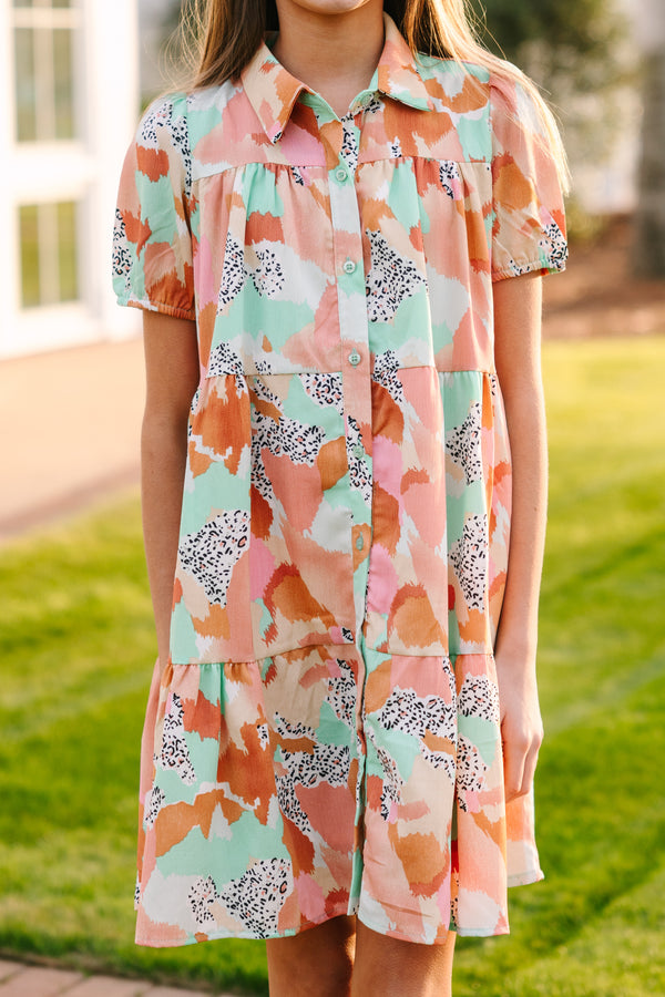 Girls: Be The One Mint Green Abstract Dress