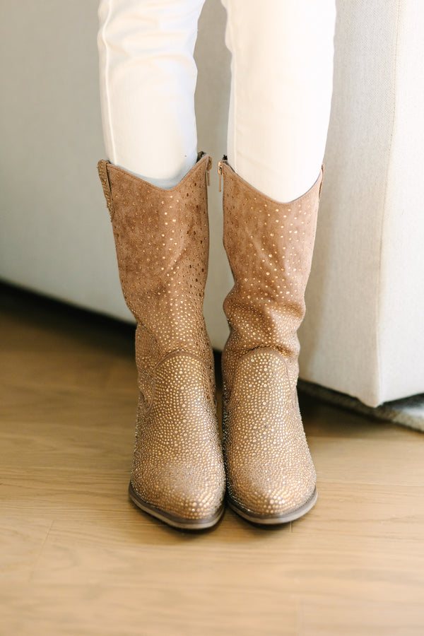 Girls: Get Their Attention Taupe Boots