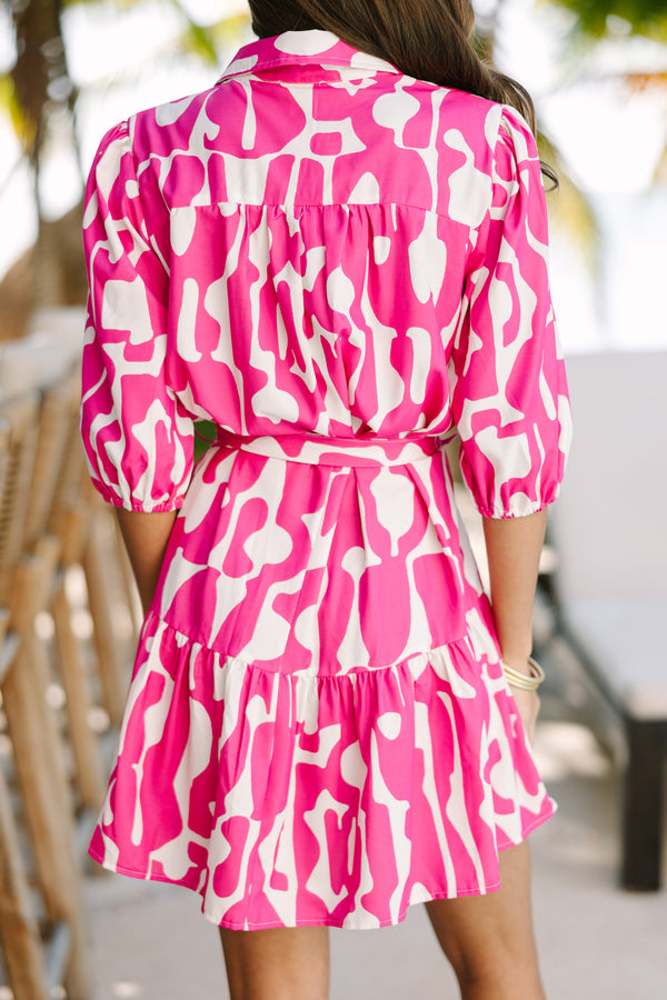 It's All Good Magenta Pink Abstract Dress