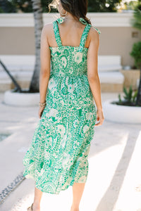 What It's All About Green Floral Midi Dress