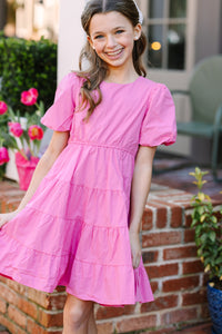 Girls: All True Pink Tiered Dress