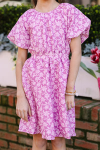 Girls: Ready For The Day Pink Floral Babydoll Dress