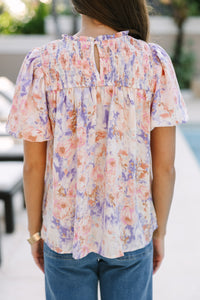 Just My Type Blush Pink Floral Blouse