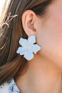 Class Act Light Blue Flower Earrings
