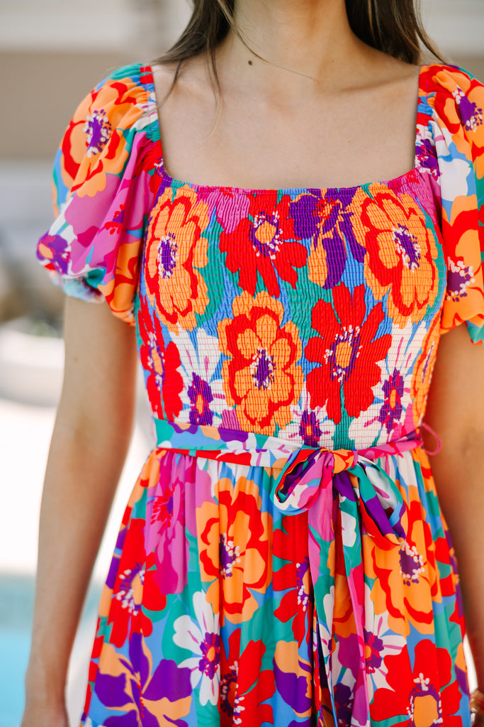 magenta multi floral thea mini dress Return To Me Magenta Floral Midi Dress – Shop the Mint