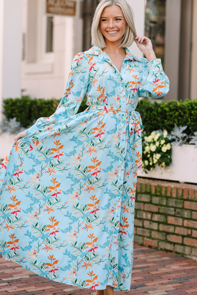 All Inclusive Blue Floral Maxi Dress  Shop the Mint
