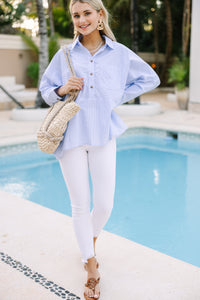 Find Yourself Blue Striped Blouse