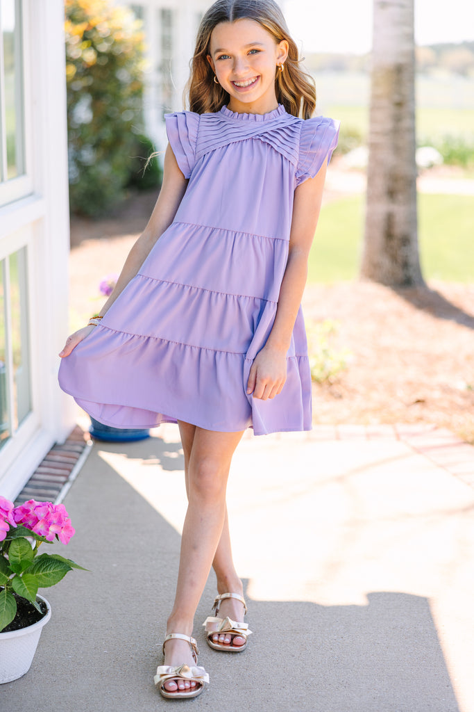 girls purple dress Tiffany Princess 13764 Size 10 Lilac Pageant Off the shoul Glass Slipper Formals Presenting our Ruffle Sleeve Dress for Little Girls Purple Dress With Long Train