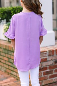 Girls: All I Ask Lavender Purple Ruffled Top