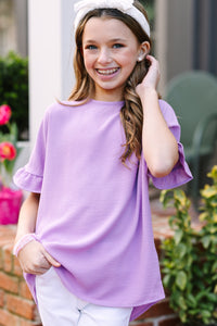 Girls: All I Ask Lavender Purple Ruffled Top