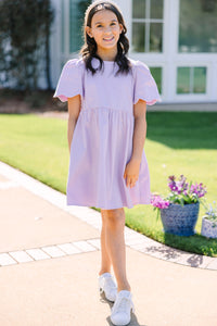 Girls: Time Goes By Lavender Purple Scalloped Dress