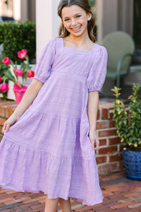 Girls: Think About It Lavender Purple Midi Dress