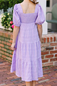 Girls: Think About It Lavender Purple Midi Dress