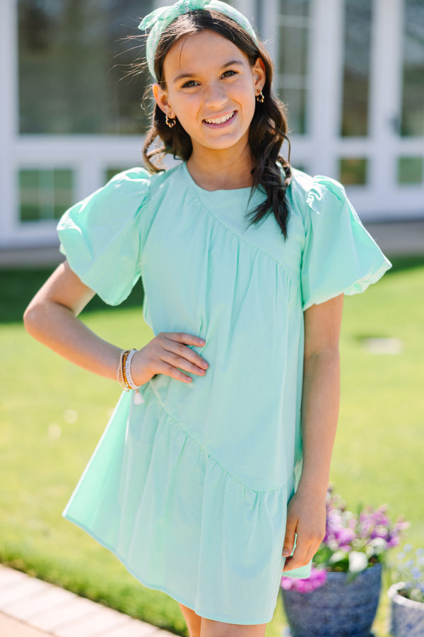 Girls: Stay At The Top Mint Green Babydoll Dress