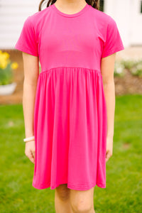 Girls: Happy Days Fuchsia Pink Babydoll Dress