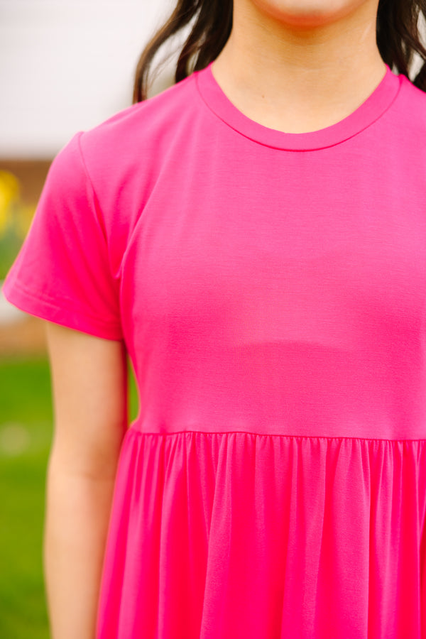Girls: Happy Days Fuchsia Pink Babydoll Dress