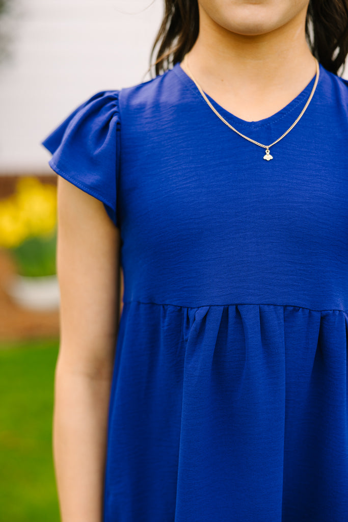 Girls: Just A Game Royal Blue Babydoll Dress – Shop the Mint
