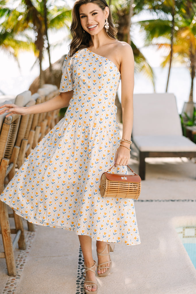 yellow polka dot midi dress From The Top Yellow Polka Dot Midi Dress – Shop the Mint