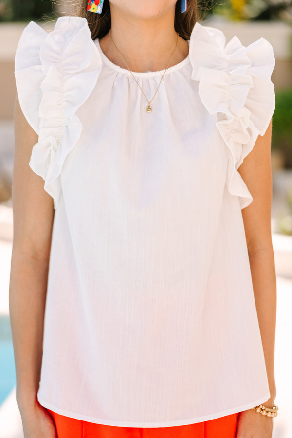 Listen To Your Heart Off White Ruffled Blouse