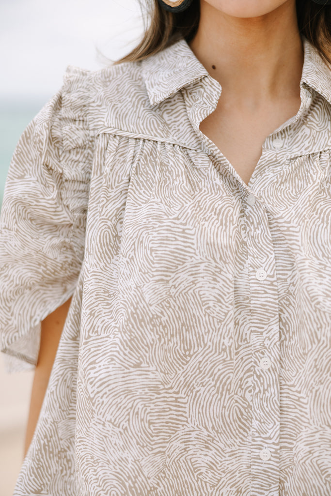 Cadee Knit Blouse - Light Taube