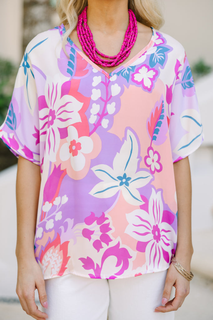 Feeling My Best Embroidered Shift Top In Orchid main image 1