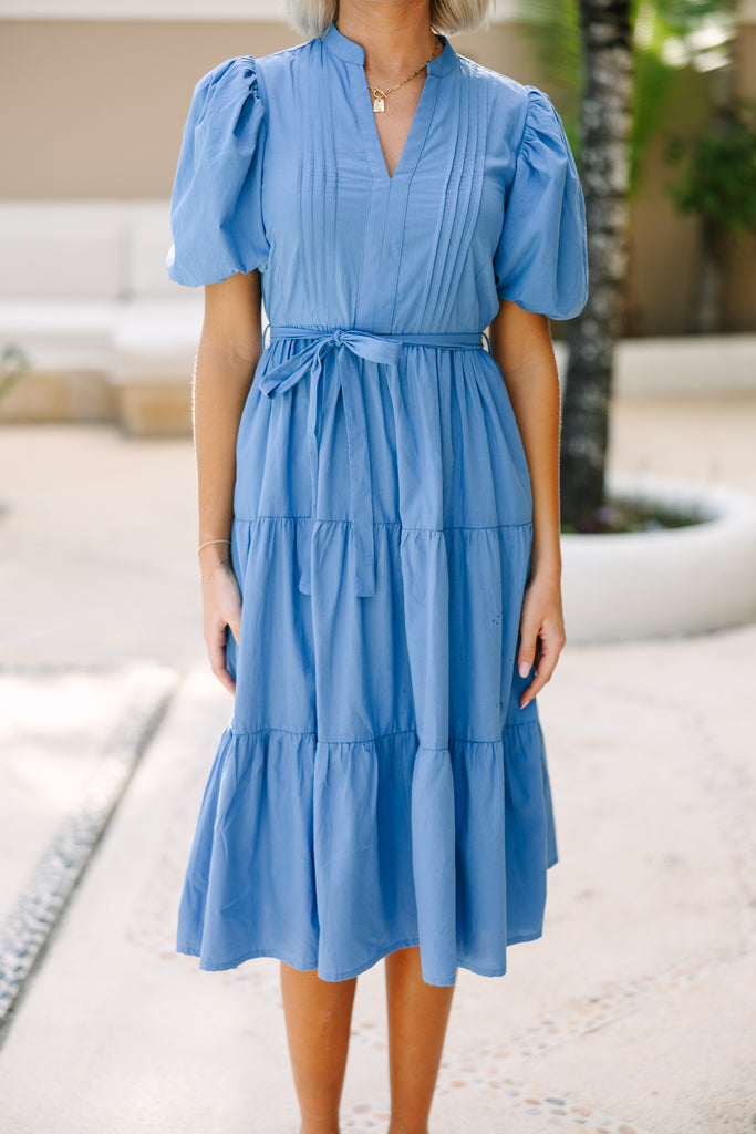A Clear Mind Midi Dress - Ocean Blue main image 0