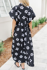 Let's Get Lost Black Floral Maxi Dress