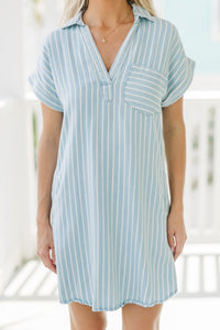 Off To The Shore Chambray Striped Dress