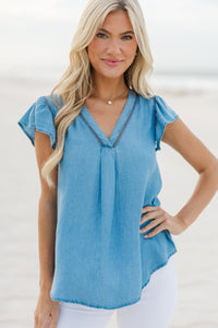 Simple Request Chambray Blue Top